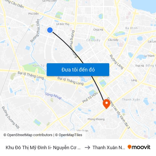 Khu Đô Thị Mỹ Đình Ii- Nguyễn Cơ Thạch to Thanh Xuân Nam map