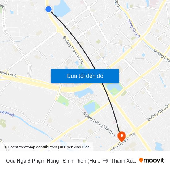 Qua Ngã 3 Phạm Hùng - Đình Thôn (Hướng Đi Phạm Văn Đồng) to Thanh Xuân Nam map