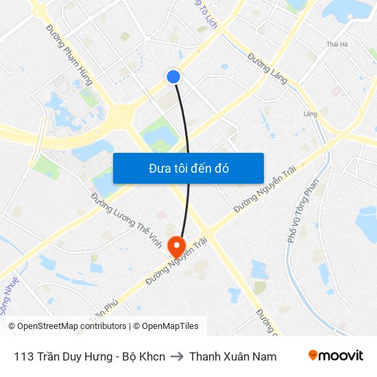 113 Trần Duy Hưng - Bộ Khcn to Thanh Xuân Nam map