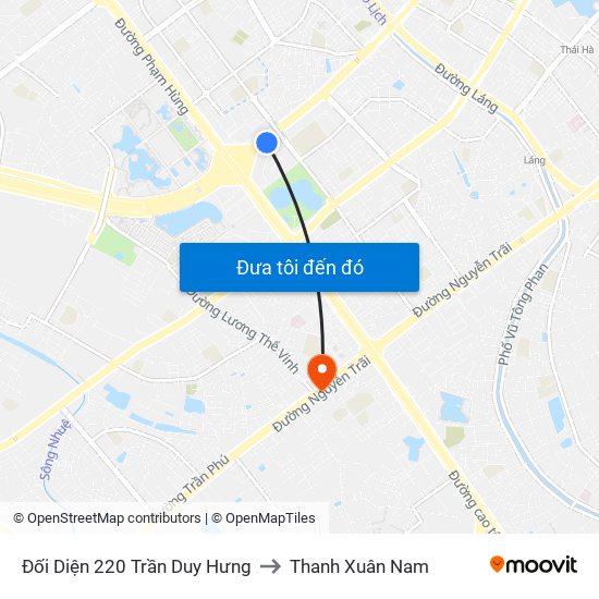 Đối Diện 220 Trần Duy Hưng to Thanh Xuân Nam map