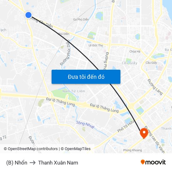 (B) Nhổn to Thanh Xuân Nam map