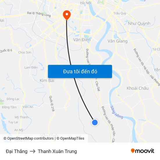 Đại Thắng to Thanh Xuân Trung map
