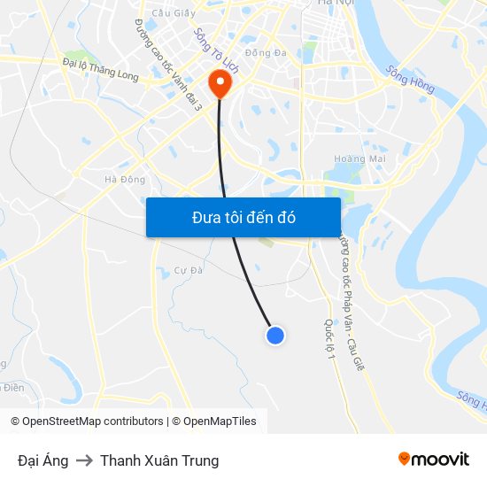 Đại Áng to Thanh Xuân Trung map