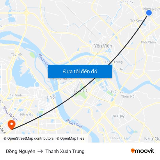 Đồng Nguyên to Thanh Xuân Trung map