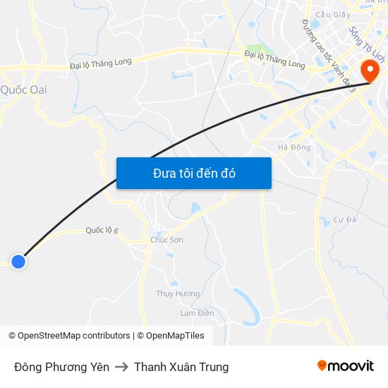 Đông Phương Yên to Thanh Xuân Trung map