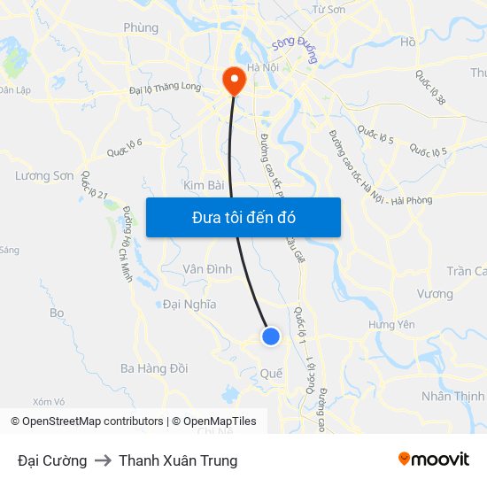 Đại Cường to Thanh Xuân Trung map