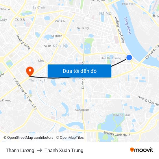 Thanh Lương to Thanh Xuân Trung map