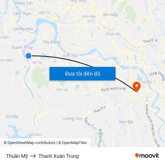 Thuần Mỹ to Thanh Xuân Trung map