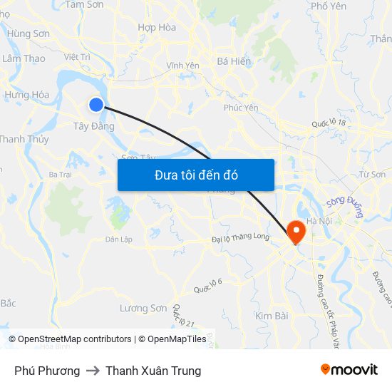 Phú Phương to Thanh Xuân Trung map