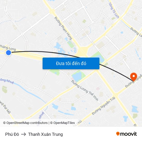 Phú Đô to Thanh Xuân Trung map