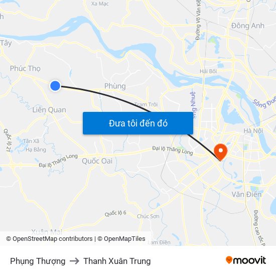Phụng Thượng to Thanh Xuân Trung map