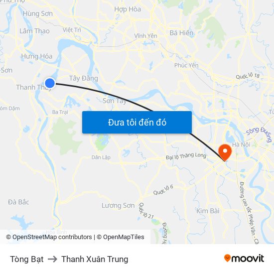 Tòng Bạt to Thanh Xuân Trung map
