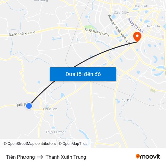Tiên Phương to Thanh Xuân Trung map