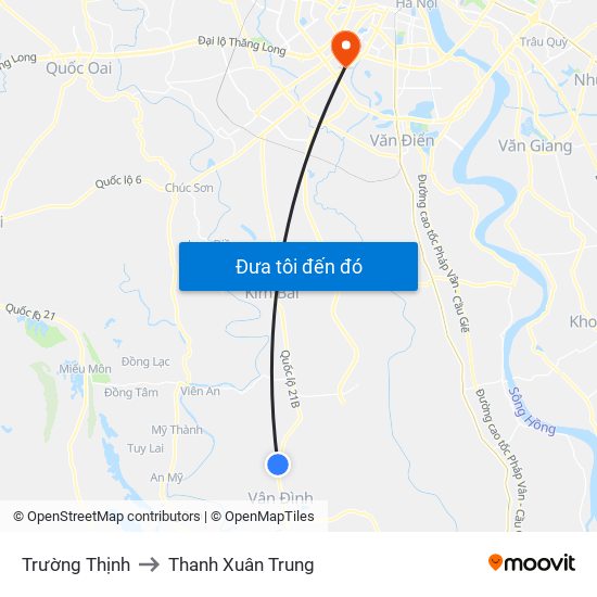 Trường Thịnh to Thanh Xuân Trung map