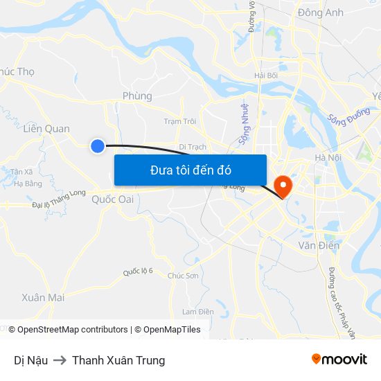 Dị Nậu to Thanh Xuân Trung map