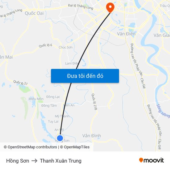 Hồng Sơn to Thanh Xuân Trung map