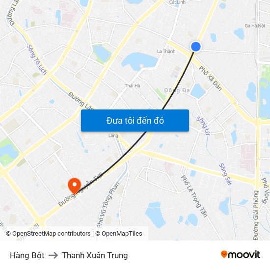 Hàng Bột to Thanh Xuân Trung map