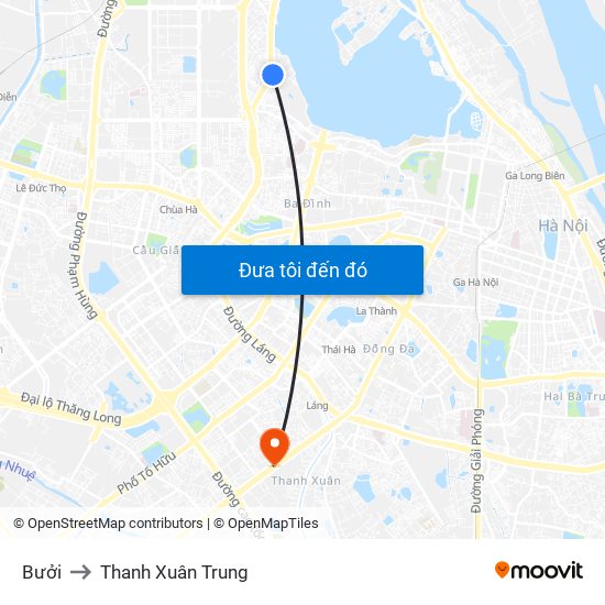 Bưởi to Thanh Xuân Trung map