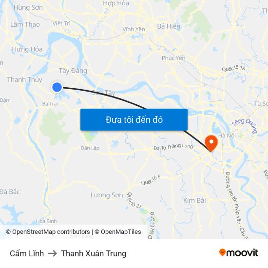 Cẩm Lĩnh to Thanh Xuân Trung map