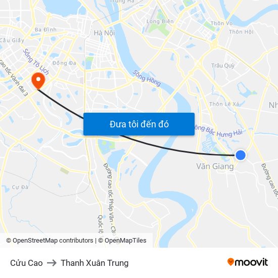 Cửu Cao to Thanh Xuân Trung map