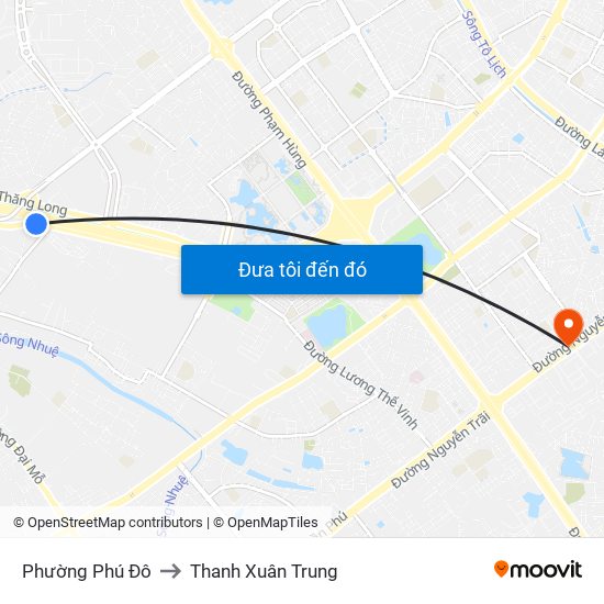 Phường Phú Đô to Thanh Xuân Trung map