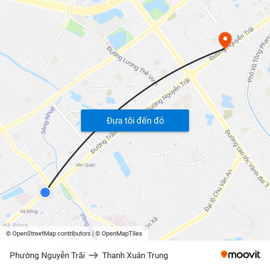 Phường Nguyễn Trãi to Thanh Xuân Trung map