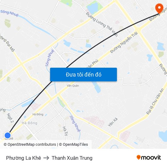 Phường La Khê to Thanh Xuân Trung map