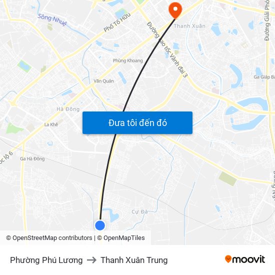 Phường Phú Lương to Thanh Xuân Trung map