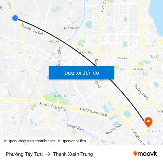 Phường Tây Tựu to Thanh Xuân Trung map