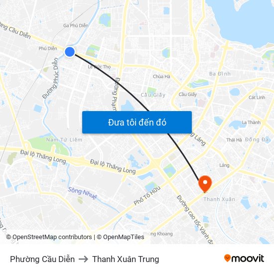 Phường Cầu Diễn to Thanh Xuân Trung map