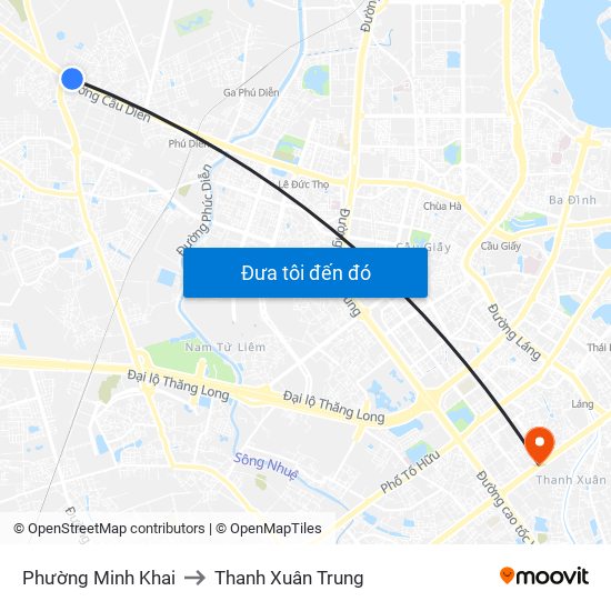 Phường Minh Khai to Thanh Xuân Trung map