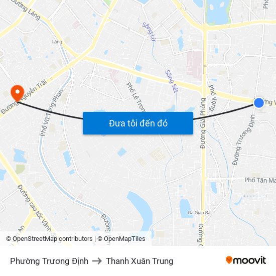 Phường Trương Định to Thanh Xuân Trung map