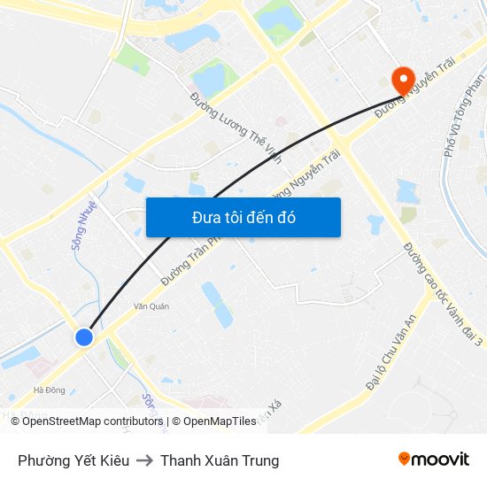Phường Yết Kiêu to Thanh Xuân Trung map