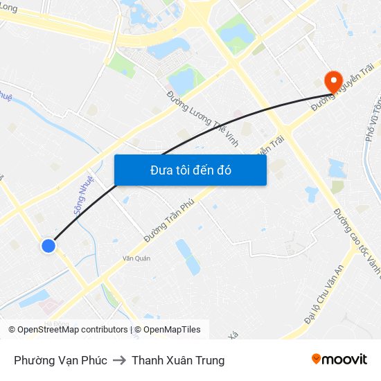 Phường Vạn Phúc to Thanh Xuân Trung map