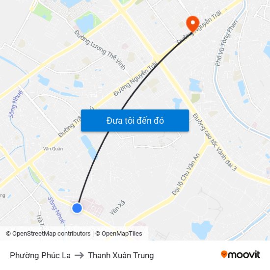 Phường Phúc La to Thanh Xuân Trung map