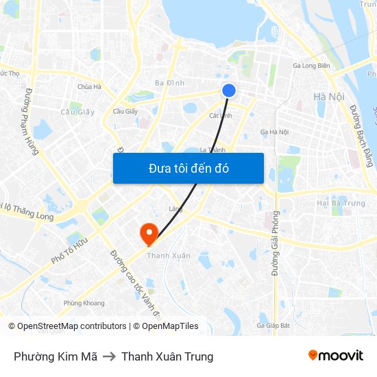 Phường Kim Mã to Thanh Xuân Trung map
