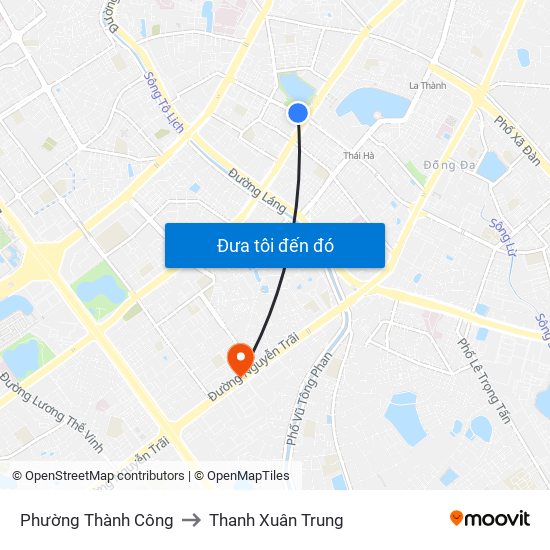 Phường Thành Công to Thanh Xuân Trung map