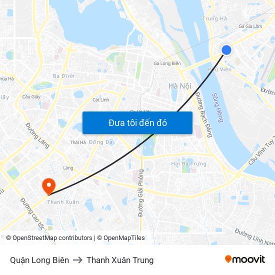 Quận Long Biên to Thanh Xuân Trung map