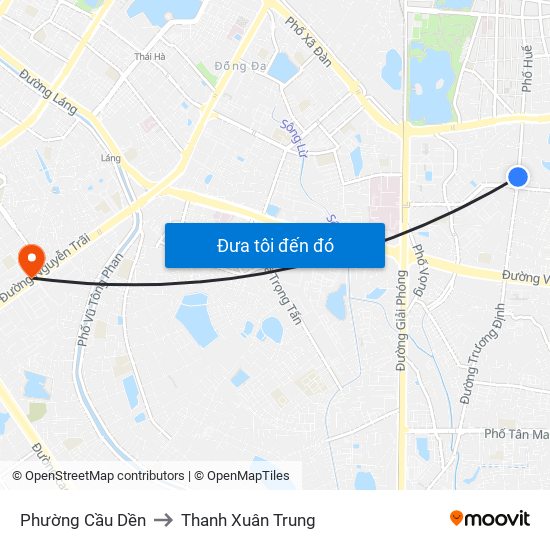 Phường Cầu Dền to Thanh Xuân Trung map