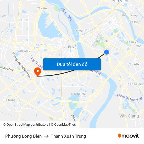 Phường Long Biên to Thanh Xuân Trung map