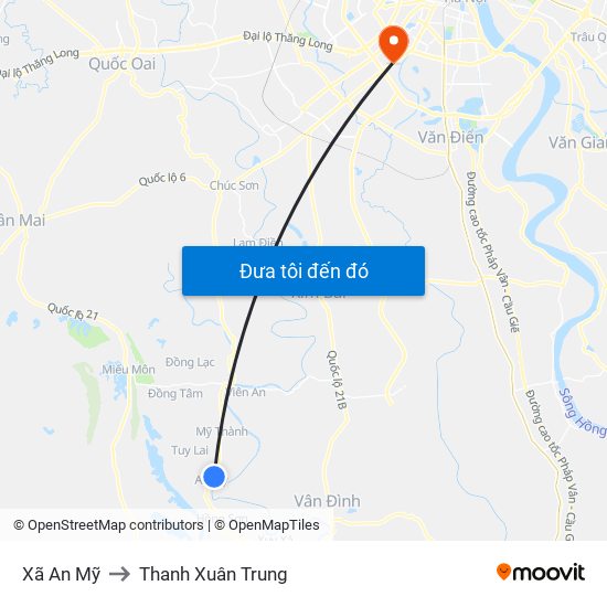 Xã An Mỹ to Thanh Xuân Trung map