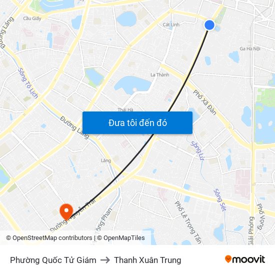 Phường Quốc Tử Giám to Thanh Xuân Trung map