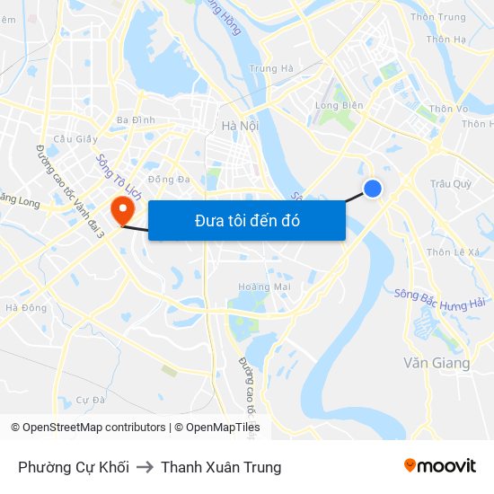 Phường Cự Khối to Thanh Xuân Trung map