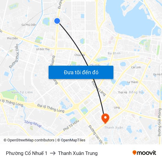 Phường Cổ Nhuế 1 to Thanh Xuân Trung map