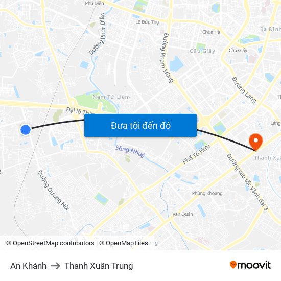 An Khánh to Thanh Xuân Trung map
