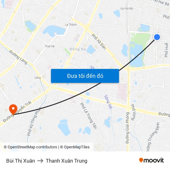 Bùi Thị Xuân to Thanh Xuân Trung map