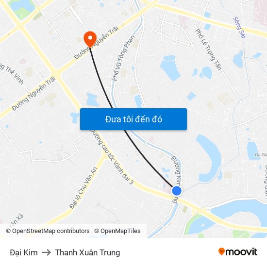 Đại Kim to Thanh Xuân Trung map
