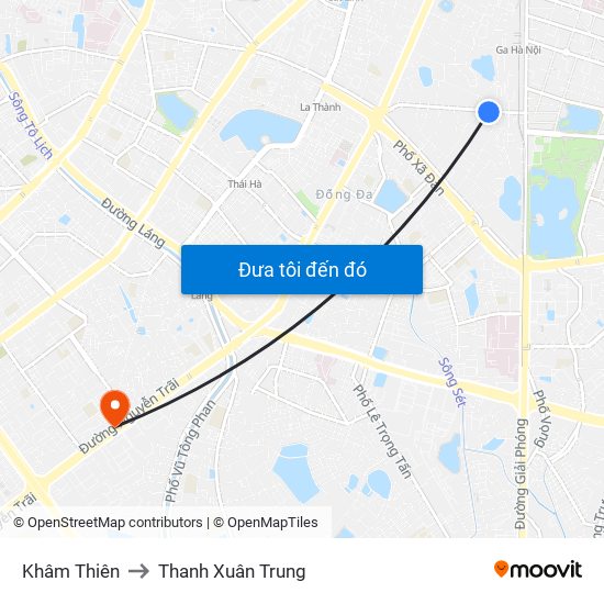 Khâm Thiên to Thanh Xuân Trung map