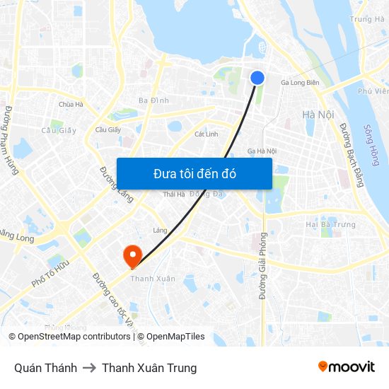 Quán Thánh to Thanh Xuân Trung map