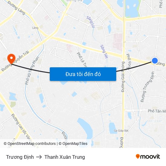 Trương Định to Thanh Xuân Trung map